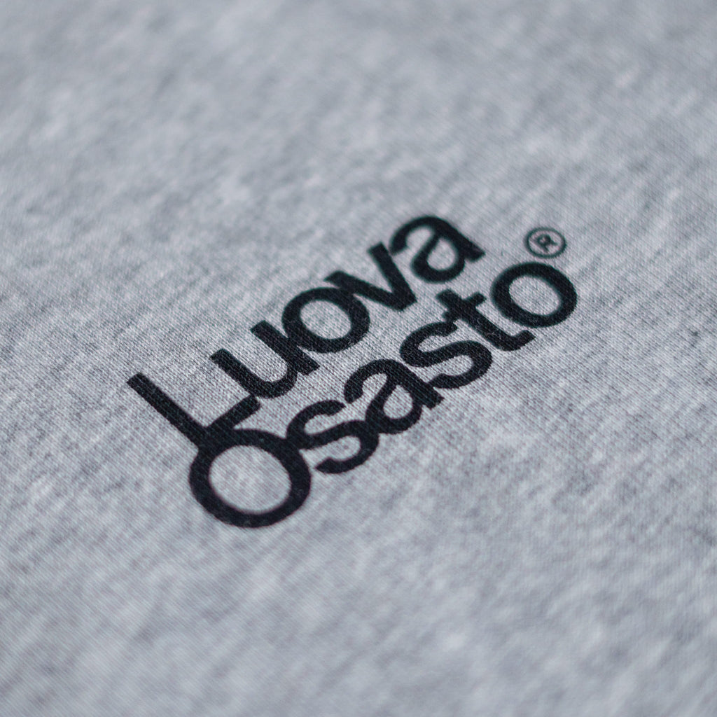 "Luova Osasto" collegepaita – Harmaa+Musta