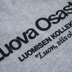 "Luova Osasto" collegepaita – Harmaa+Musta