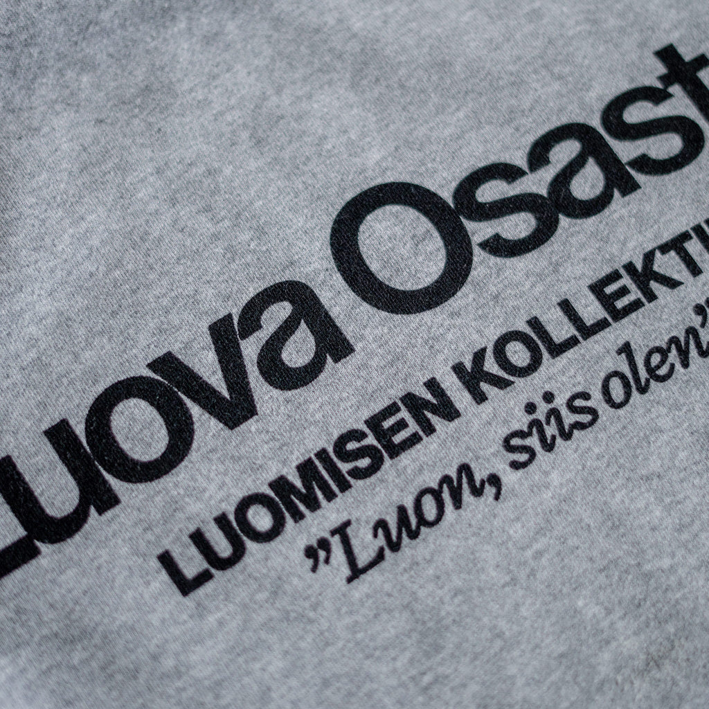 "Luova Osasto" huppari – Harmaa+Musta