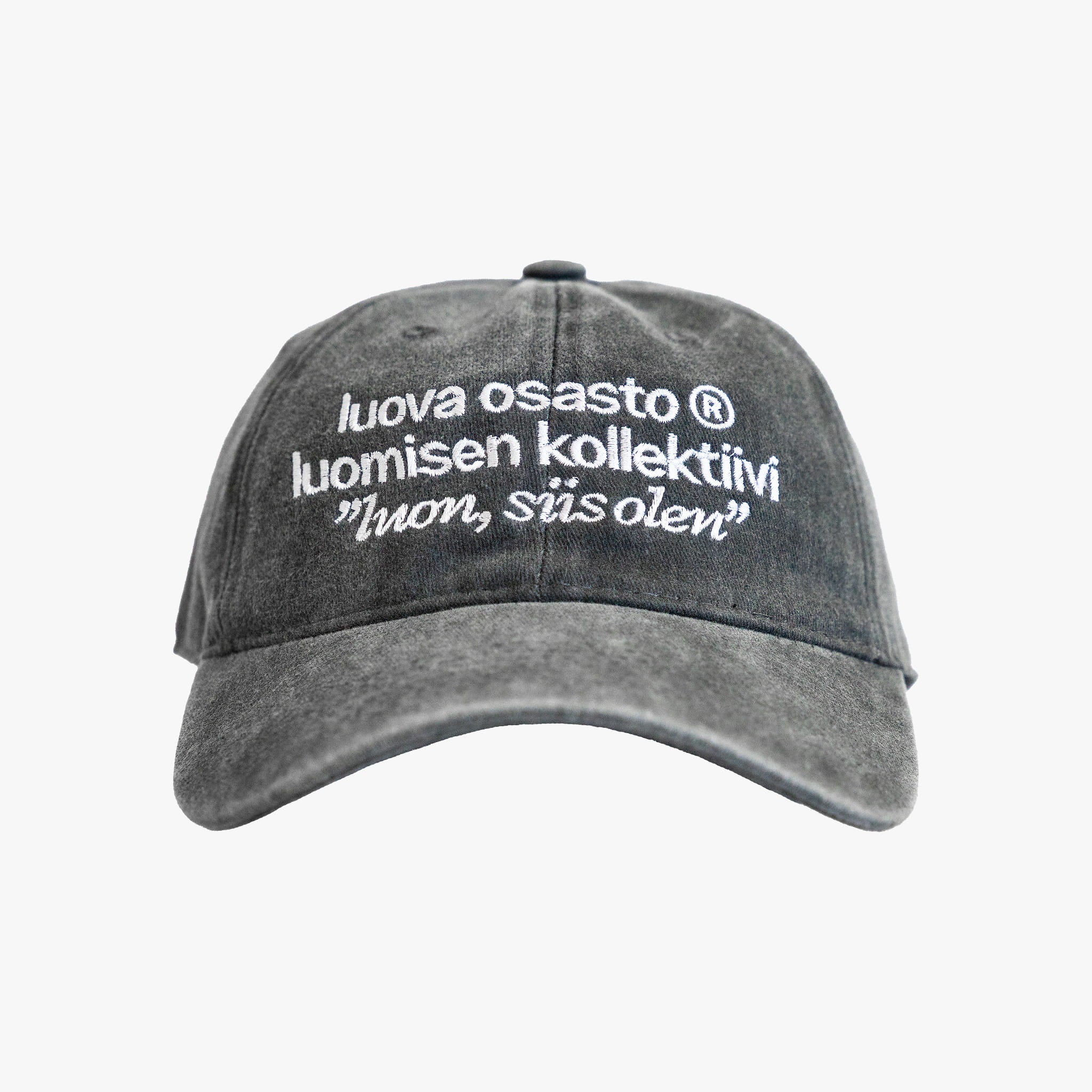 "Luova Osasto" lippis – Tekstimassa – Harmaa