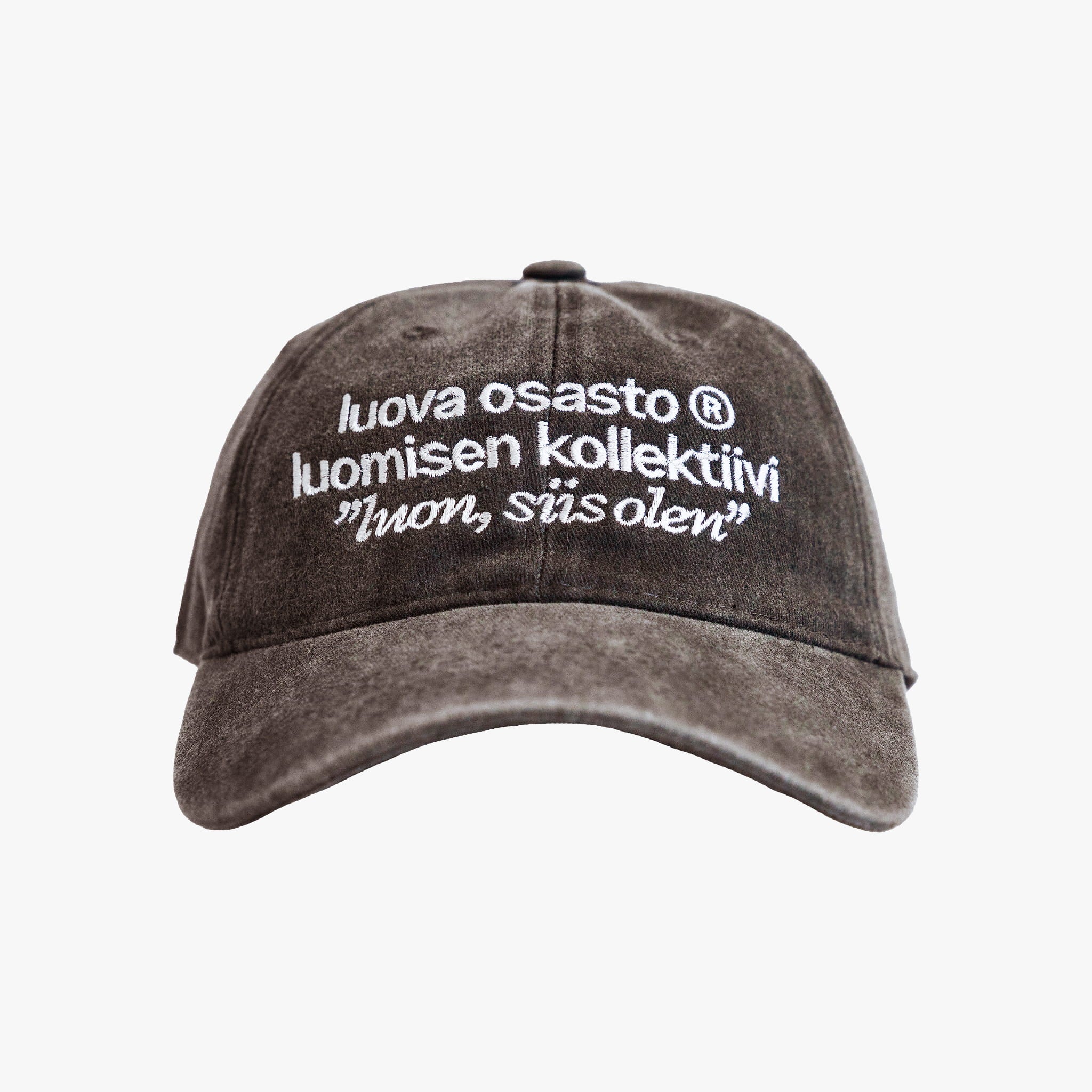 "Luova Osasto" lippis – Tekstimassa – Ruskea