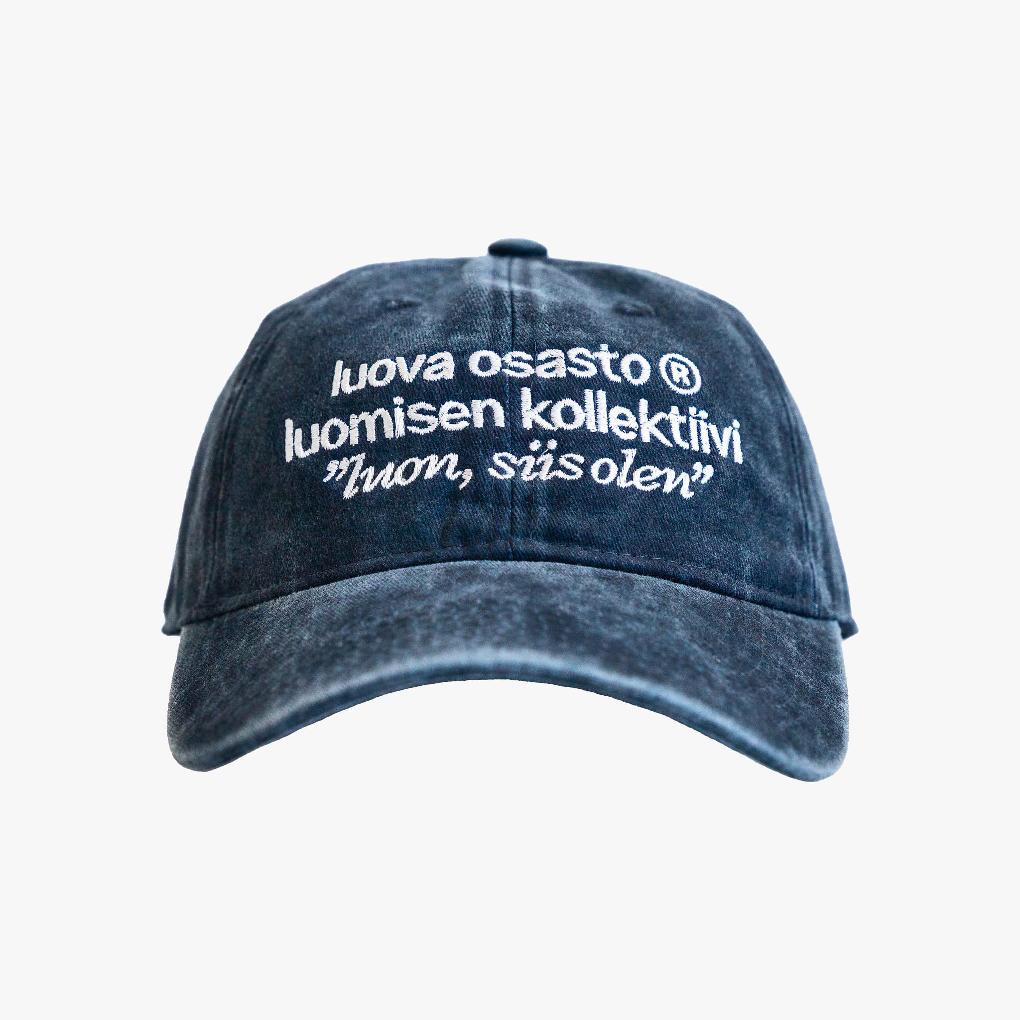 "Luova Osasto" lippis – Tekstimassa – Sininen
