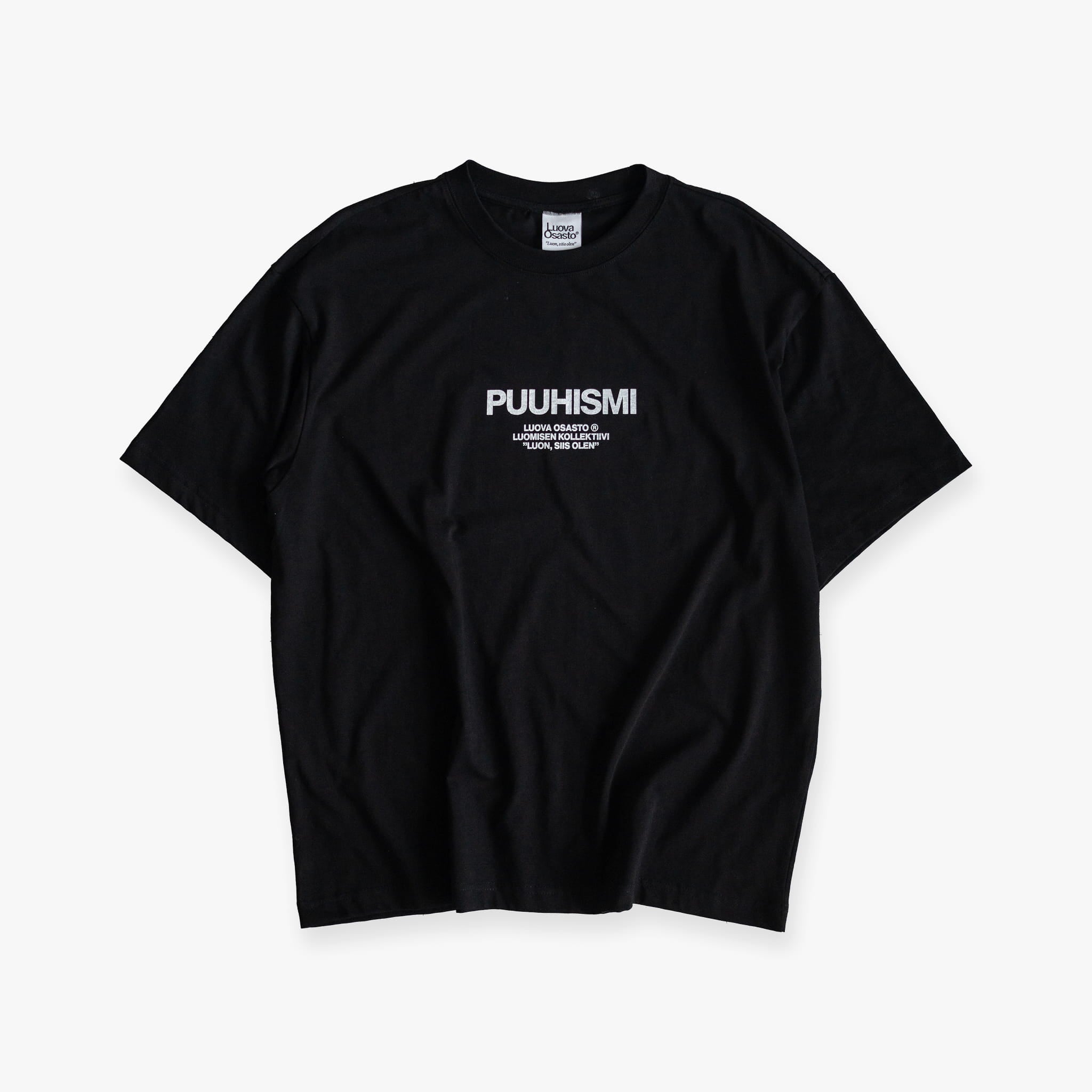 "Puuhismi" t-paita – Musta+Valkoinen