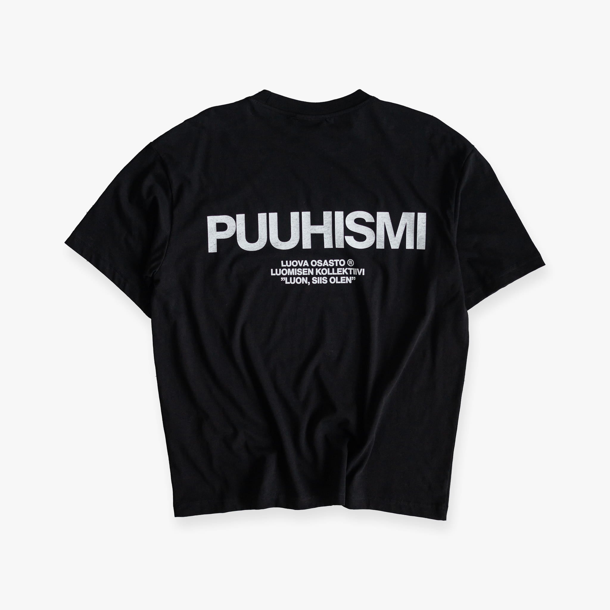 "Puuhismi" t-paita – Musta+Valkoinen