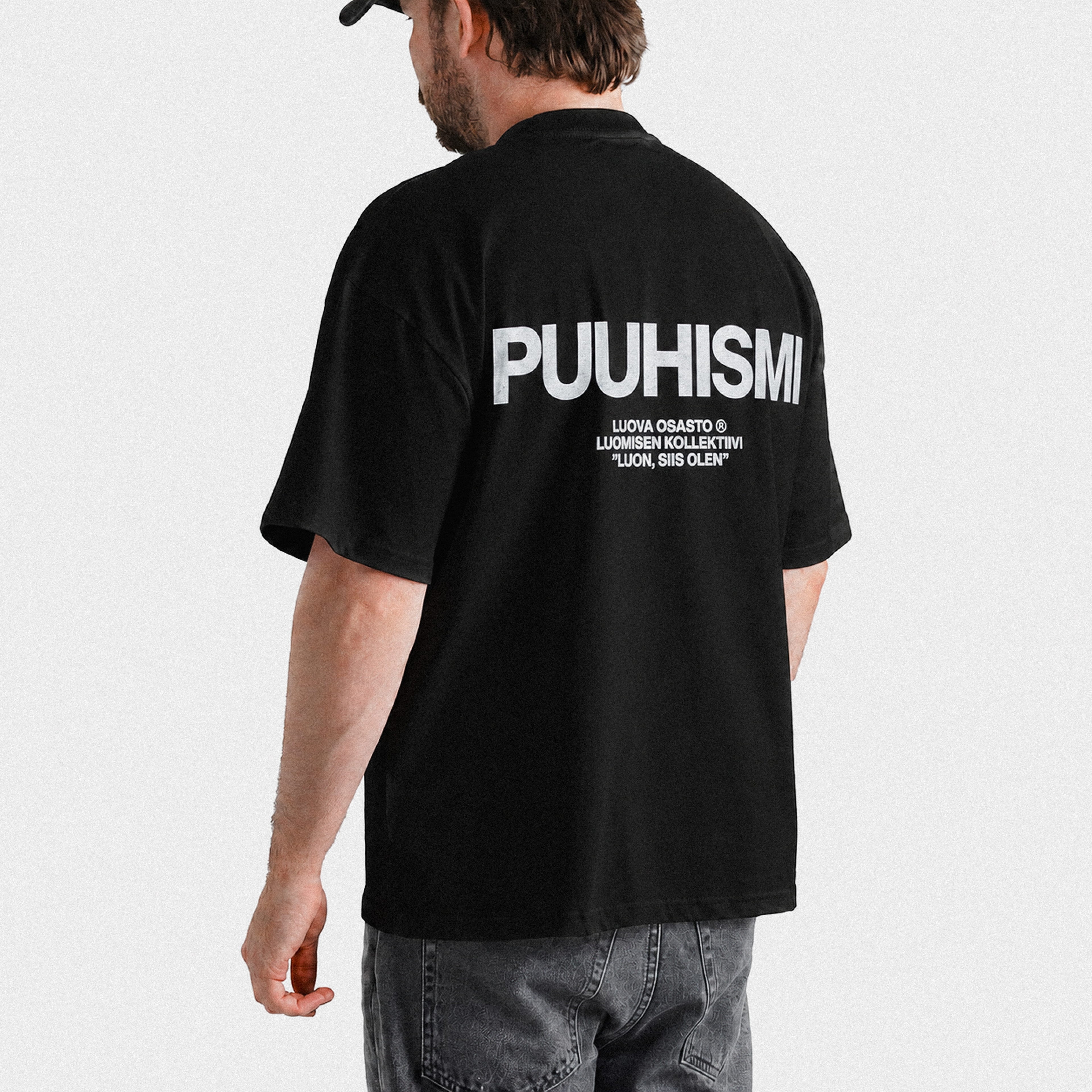 "Puuhismi" t-paita – Musta+Valkoinen